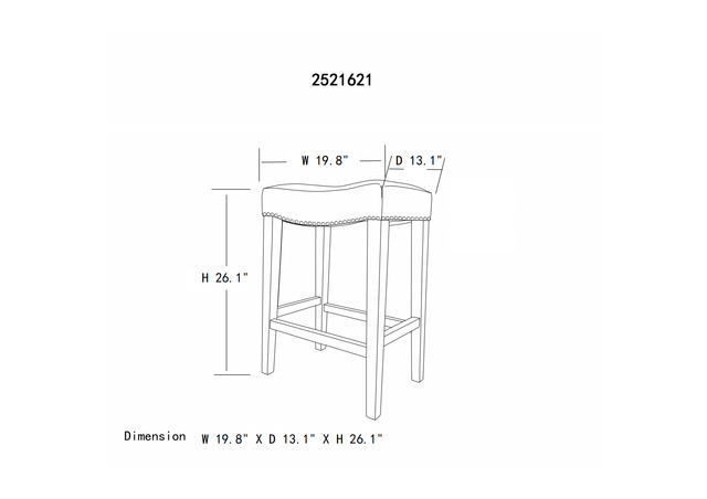Dark Brown Leather Barstool  2 pcs Set