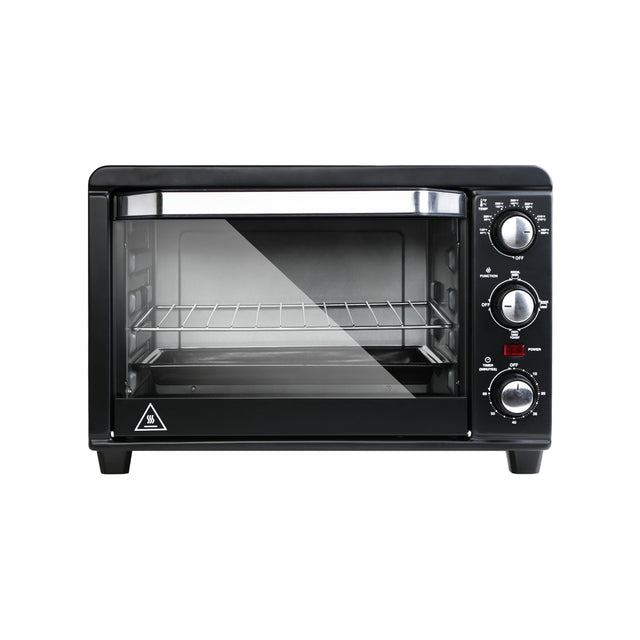 Simple Deluxe Toaster Oven with 20Litres Capacity,Compact Size Countertop Toaster, Easy to Control with Timer-Bake-Broil-Toast Setting, 1200W, Stainless Steel,16x11in,Black,Extra Large