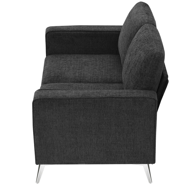 [VIDEO provided] [New]Modern 3-Piece Sofa Sets with Sturdy Metal Legs,Linen Upholstered Couches Sets Including 3-Seat Sofa, Loveseat and Single Chair for Living Room Furniture Set (1+2+3 Seat)