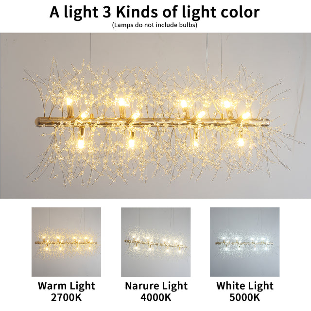 Modern American multi-particle crystal chandelier -12 bulbs -G9 lamp holder