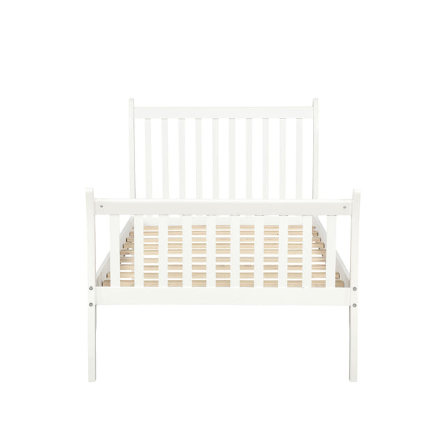 TOPMAX Platform Bed Frame Mattress Foundation with Wood Slat Support, Twin (White)