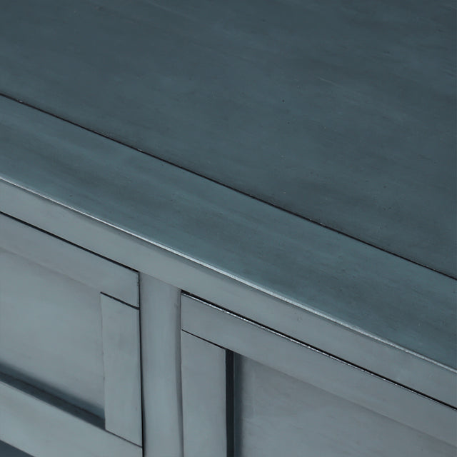 TREXM Daisy Series Console Table Traditional Design with Two Drawers and Bottom Shelf (Navy)