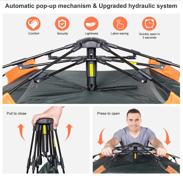 Camping dome tent is suitable for 2/3/4/5 people, waterproof, spacious, portable backpack tent, suitable for outdoor camping/hiking