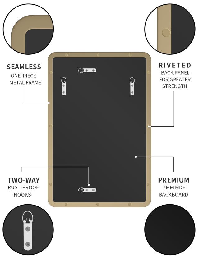 Metal Rectangles Wall Mirror