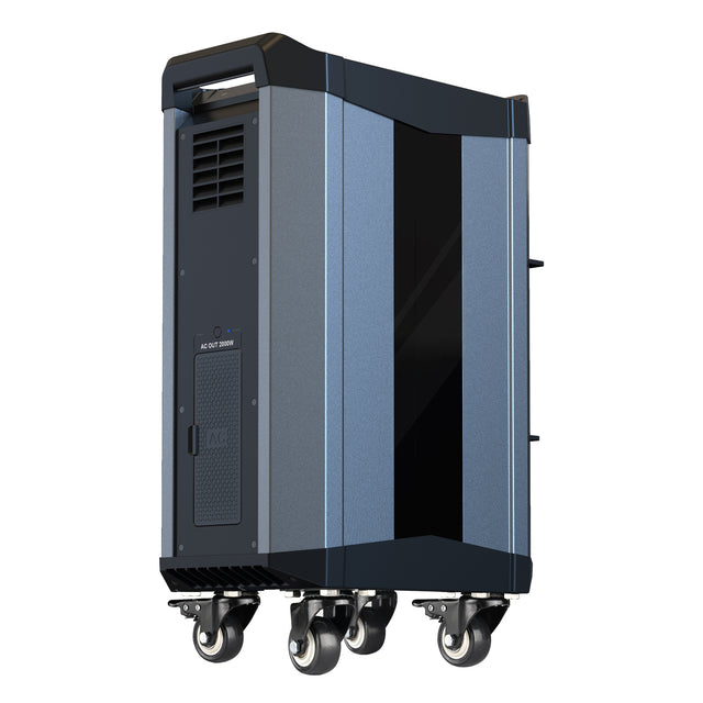 Trolley case, 2515Wh portable power station, for outdoor travel, home backup power, 3×AC120V output, a total of 2000W stable output power, peak power 4000W, LCD display, 3×DC5V/3A USB, 3×DC12V/10A out