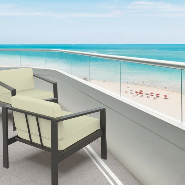 Outdoor Patio Furniture Single Armchair with Cushions in stripe for Restaurant Outdoor courtyard Garden Open-air balcony Poolside,Black aluminum fram,Modern Design