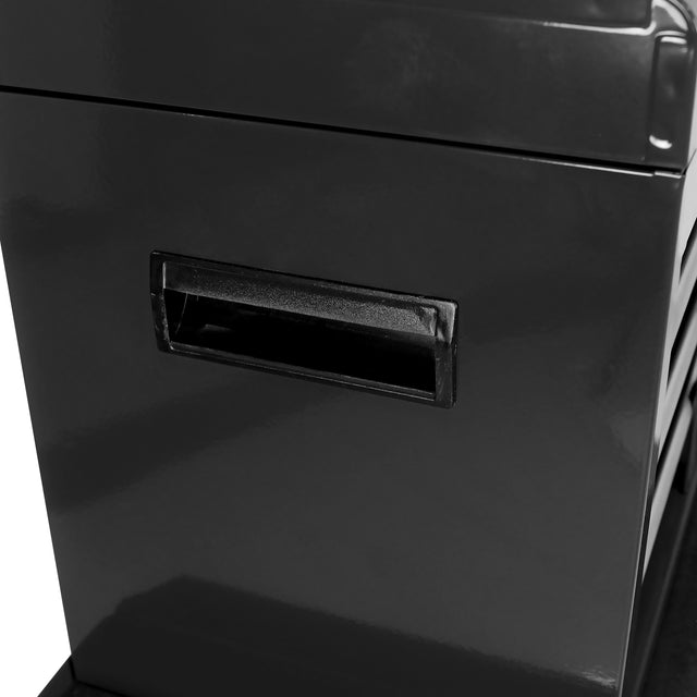 Detachable 5 Drawer Tool Chest with Bottom Cabinet and one Adjustable Shelf--Black