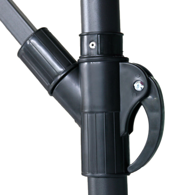 360-Degree Rotation Cantilever Hanging Patio Umbrella with Extra-large Canopy for Outdoor Use, Beige