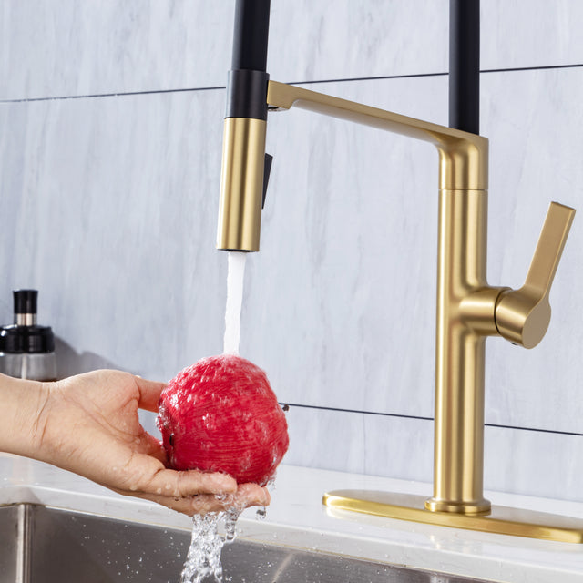 Pull-Down Kitchen Faucet with Two Functional Sprayer, Commercial Single Handle Single Lever Kitchen Sink Faucet with Magnetic Docking Spray Head, Quick Easy Installed Water Faucet