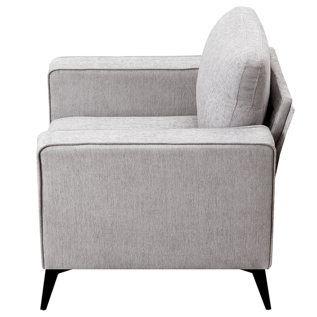 [VIDEO provided] [New]Modern 3-Piece Sofa Sets with Sturdy Metal Legs,Chenille Upholstered Couches Sets Including 3-Seat Sofa, Loveseat and Single Chair for Living Room Furniture Set (1+2+3 Seat)