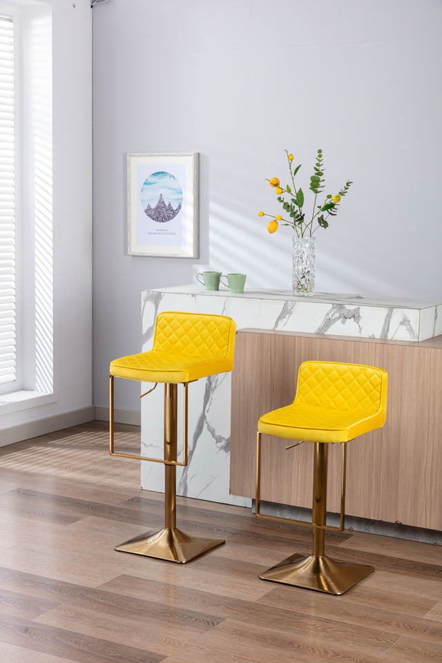 SUPERJARE Bar Stools  - Swivel Barstool Chairs with Back, Modern Pub Kitchen Counter Height，velvet, ( 1pc/ctn )