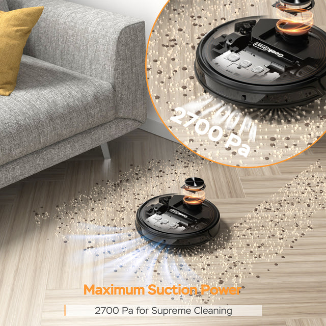 Geek Smart L8 Robot Vacuum Cleaner and Mop, LDS Navigation, Wi-Fi Connected APP, Selective Room Cleaning,MAX 2700 PA Suction, Ideal for Pets and Larger Home(Banned from selling on Amazon)