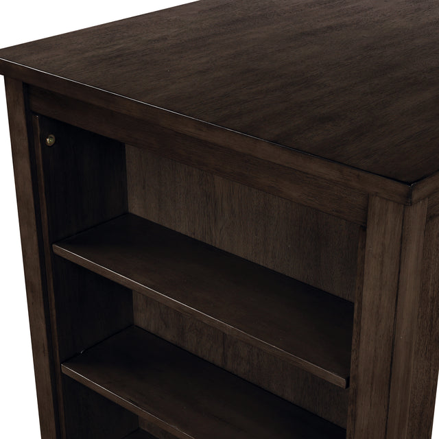 TOPMAX 3 Piece Dining Table with Padded Stools, Table Set with Storage Shelf,Brown