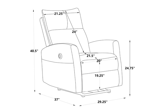 Oslo Power Recliner With USB Port