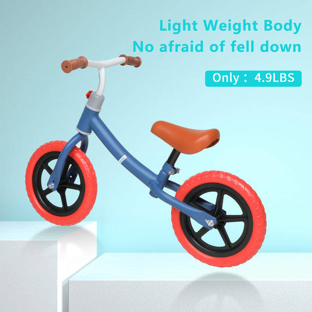 11inch Kids Balance Bike Adjustable Height Carbon Steel & PE Tires for 2-6 Years