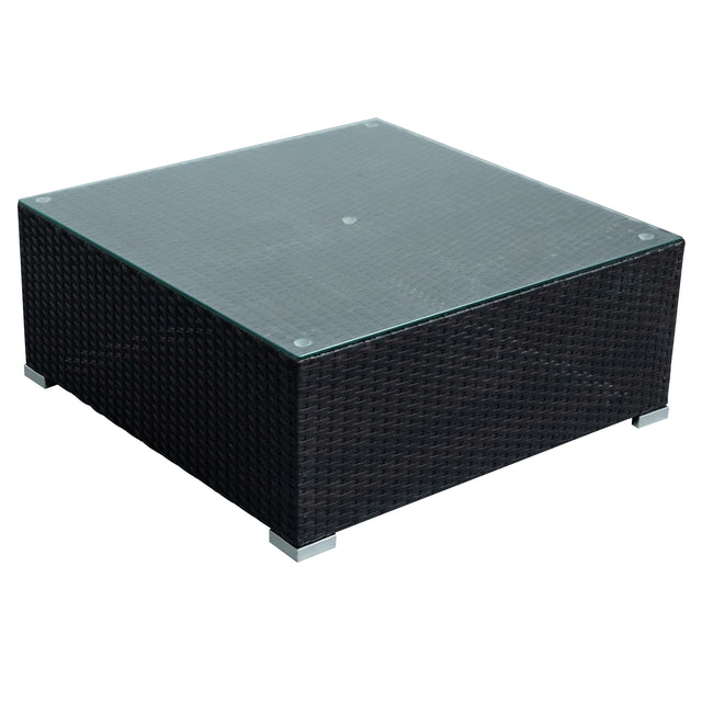 U_STYLE Patio Furniture Sets, 8-Piece Patio Wicker Corner Sofa with Cushions, Ottoman and Coffee Table