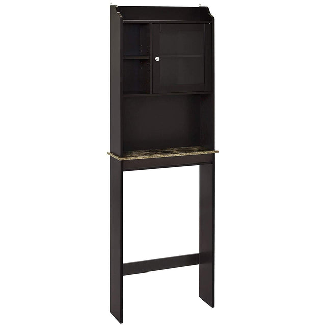 Modern Over The Toilet Space Saver Organization Wood Storage Cabinet for Home, Bathroom - Espresso