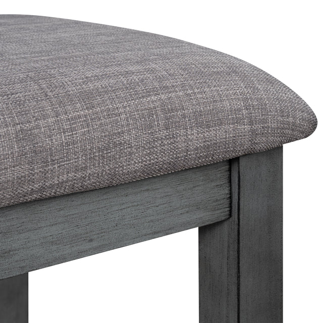 TOPMAX 6 Piece Wooden Dining Table set, Kitchen Table set with 4 Chairs and Bench, Farmhouse Rustic Style, Antique Graywash