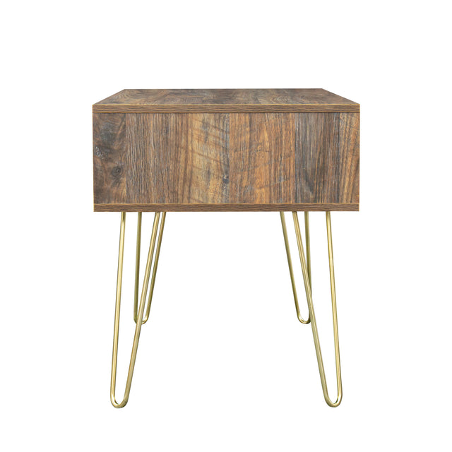 Modern Design TV stand stable Metal Legs  with 2 open shelves to put TV, DVD, router, books, and small ornaments,Espresso