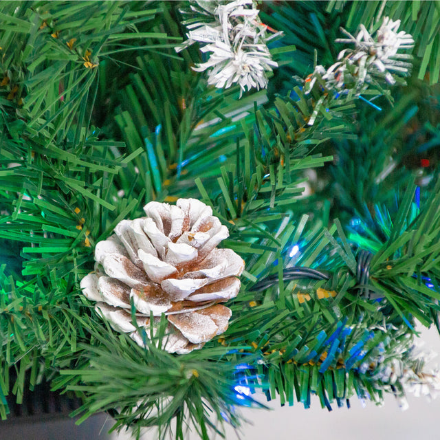 Pre-lit Xmas Tree Artificial Christmas 4-Piece Set,Garland, Wreath and Set of 2 Entrance Trees X-mas