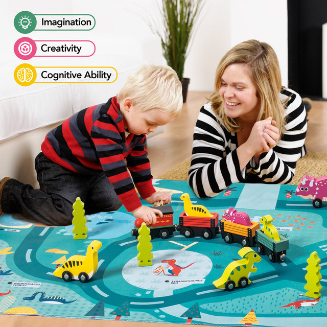 Wooden Train Set Wooden Train Track Set ,Dinosaur