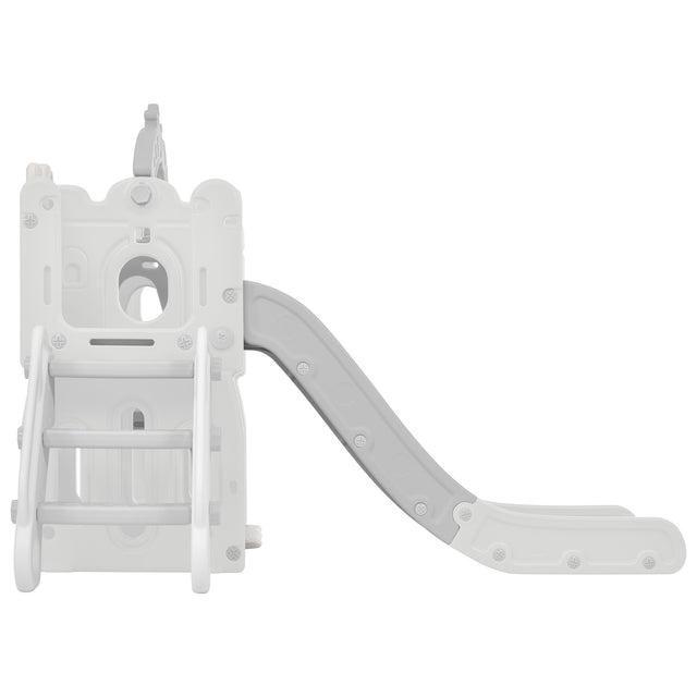 Toddler Slide and Swing Set 5 in 1, Kids Playground Climber Slide Playset with Basketball Hoop Freestanding Combination for Babies Indoor & Outdoor