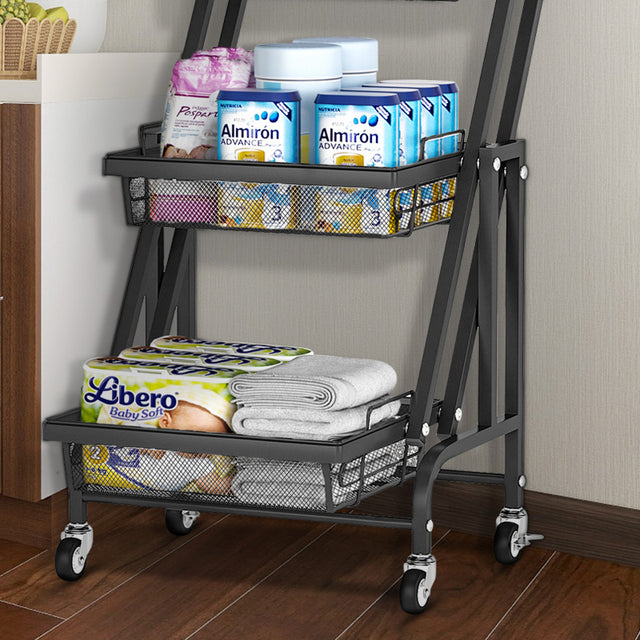 3-Tier Folding Rolling Cart Kitchen/Bedroom/Living Room/Bathroom