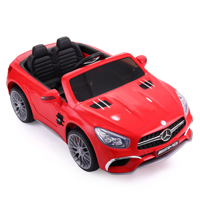 12V Mercedes-Benz Licensed Electric Kids Ride on Car, Battery Powered Vehicle with LED Lights, Music, USB, MP3, Spring-Suspension RC 4-Wheeler, Red