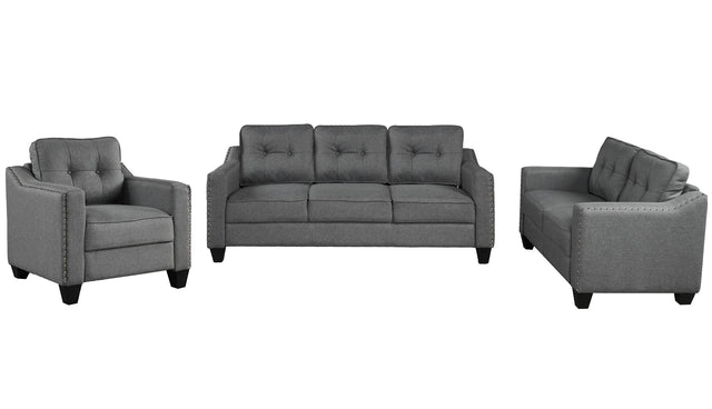 U_STYLE 3 Piece Living Room Set with tufted cushions.