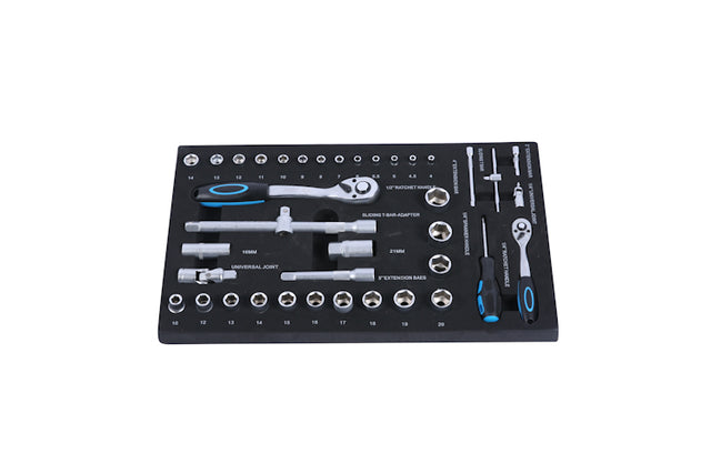 4 DRAWERS BLACK TOOL CABINET WITH TOOL SETS