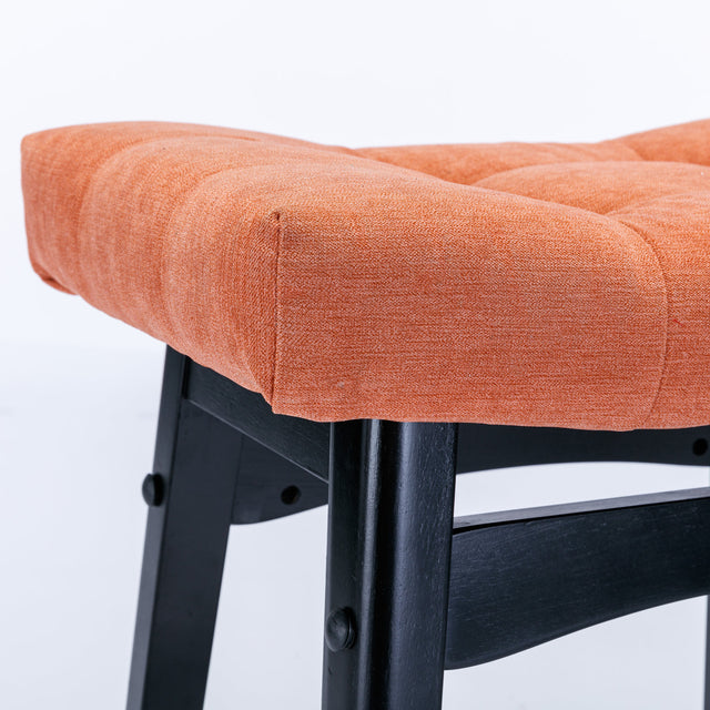 A&A Furniture,Counter Height 25" Stools for Kitchen Counter Backless Faux Leather Stools Farmhouse Island Chairs (25 Inch, Orange,Set of 2),SW1838OG