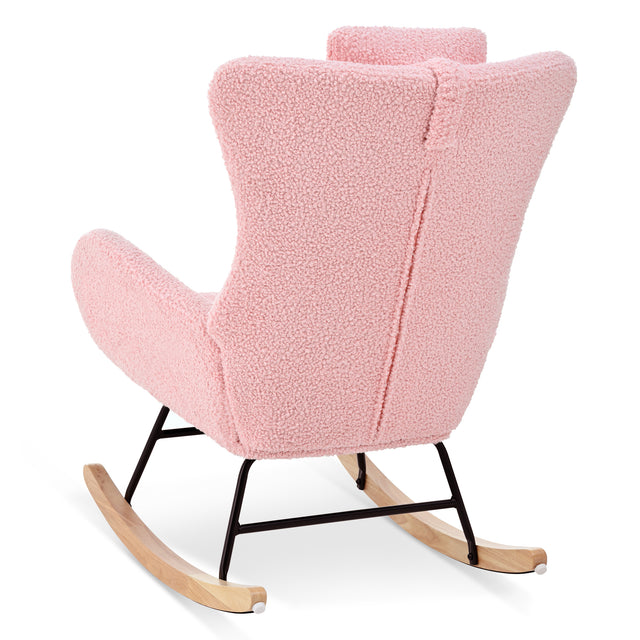 Rocking Chair - with rubber leg and cashmere fabric, suitable for living room and bedroom