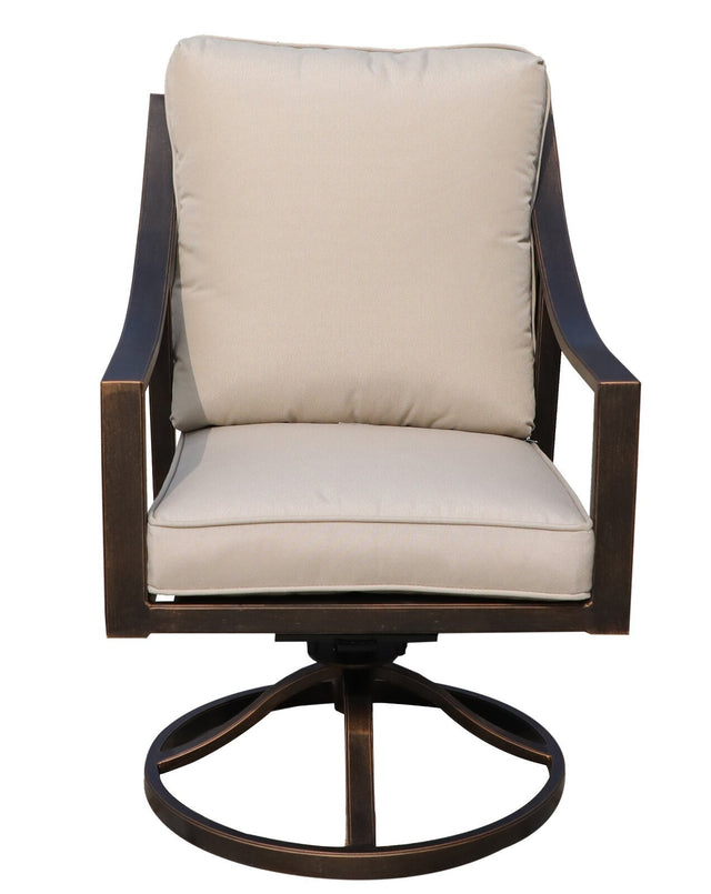 Dining Swivel Chair, Taupe, Set of 2