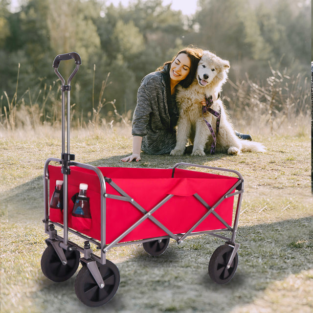 Outdoor Garden Multipurpose Micro Collapsible Beach Trolley Cart Camping Folding Wagon