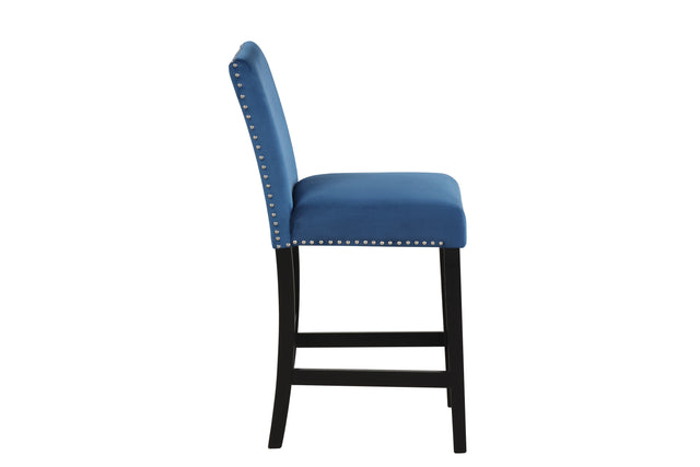 5-piece Counter Height Dining Table Set with One Faux Marble Dining Table and Four Upholstered-Seat Chairs,for Kitchen and Living room,Table : 42"L x42"Wx36"H,Chair:18.5"Wx23.2"Dx39.8"H,  Blue