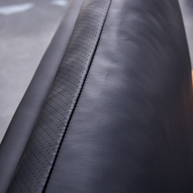 Sofa Chair.Black PU Leather Accent Arm Chair Mid Century Modern Upholstered Armchair with Imitation solid wood color Metal Frame Padded Backrest and Seat Cushion Sofa Chairs for Living Room