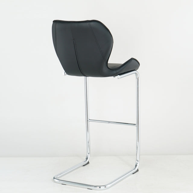 Bar chair modern design for dining and kitchen barstool with metal legs set of 4 （Black)