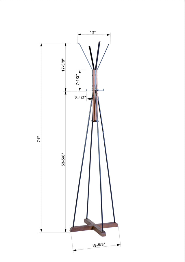 Reclaimed Wood and Metal Freestanding Coat Rack with Hooks use in bedroom, living room