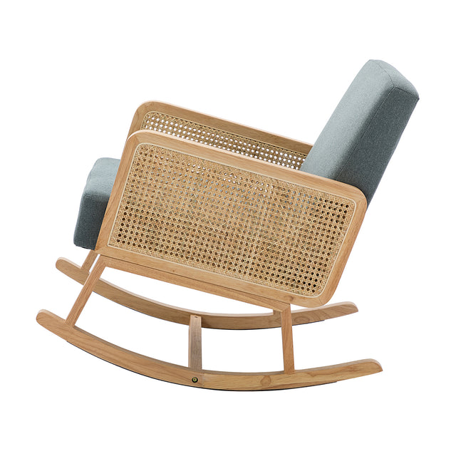 Trachin Rocking Chair with Rattan Arms