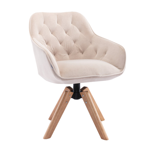 COOLMORE Solid Wood Tufted Upholstered Armless home office  chair