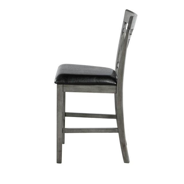 TOPMAX Brand 5 Piece Vintage Rectangular Counter Height Bar Table with 4 chairs, Wood Dining Table and Chair Set for Dining Room, Pub and Bistro, Antique Graywash