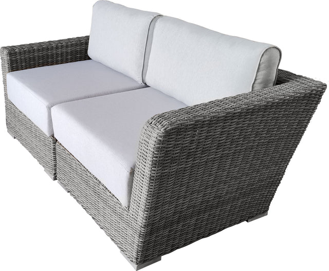 6 Piece Rattan Sectional Seating Group with Cushions (Color:LIGHT GREY)