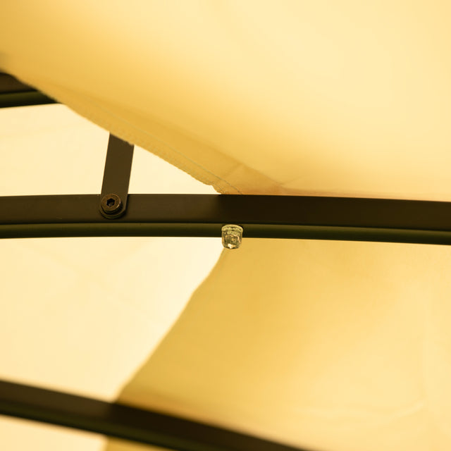 [VIDEO provided] U-style Outdoor Gazebo Steel Fabric Round Soft Top Gazebo，Outdoor Patio Dome Gazebo with Removable Curtains