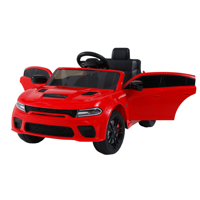 Licensed Dodge Charger，12v Kids ride on car W/Parents Remote Control ,electric cart for kids，Three speed adjustable,Power display, slow start、USB,MP3 ,Bluetooth,LED light、Four wheel suspension