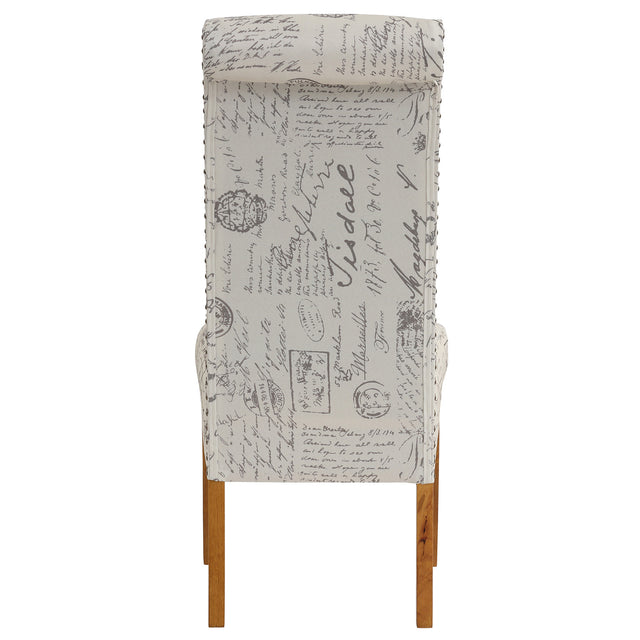 Chairs, Set of 2 Uphostered Kitchen Dining Chairs w/Wood Legs, Padded Seat, Linen Fabric, Nails, Dining Chairs, Ideal for Dining Room, Kitchen, Living Room