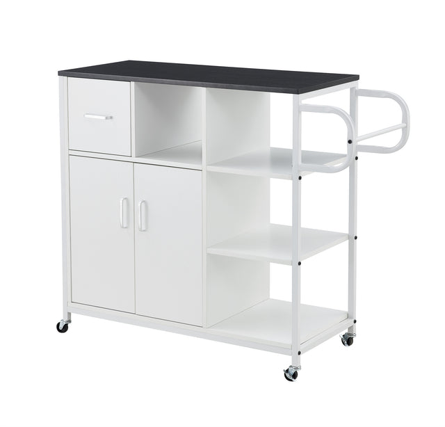 KITCH storage cabinet WHITE-Black, move with roller..