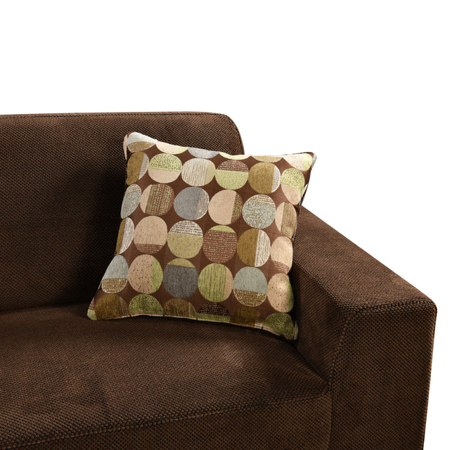 113"X113" Modern Upholstered Living Room Sectional Sofa Furniture Set,L Shape Couch with 3 Pillows for Home Office, Chocolate