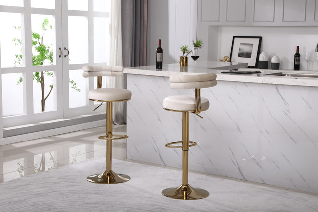Bar Stools with Back and Footrest Counter Height Dining Chairs (2PCS/CTN)