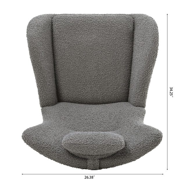 Rocking Chair - with rubber leg and cashmere fabric, suitable for living room and bedroom