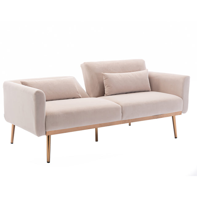 COOLMORE  Velvet  Sofa , Accent sofa .loveseat sofa with  metal  feet